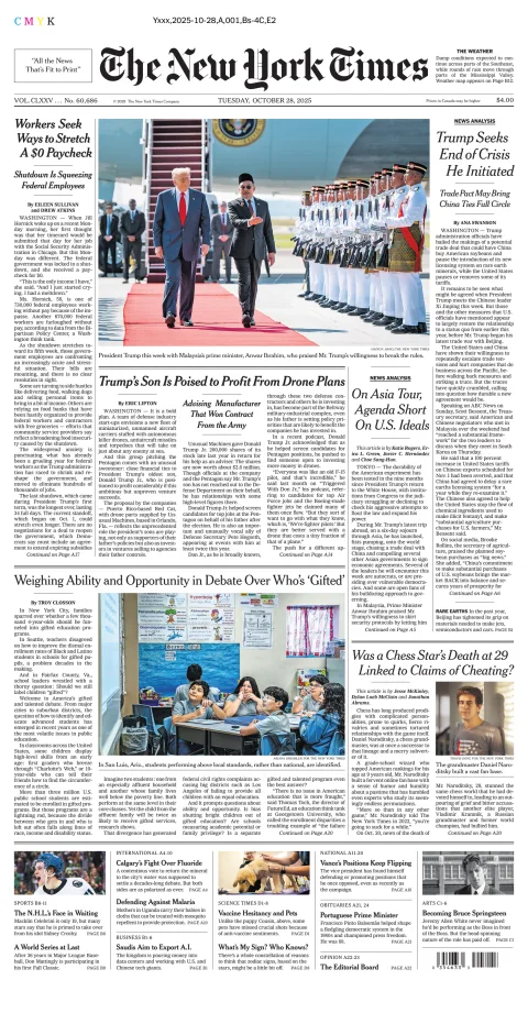 Portada de The New York Times (national)