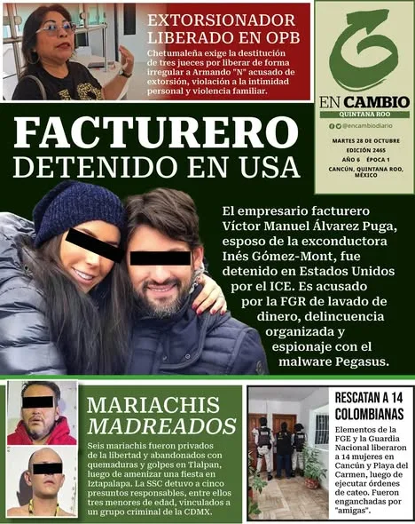 Portada de En Cambio - Quintana Roo (contraportada) del martes, 28 de octubre de 2025