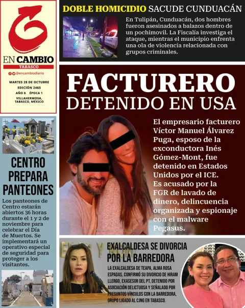 Portada de En Cambio - Tabasco (contraportada) del martes, 28 de octubre de 2025