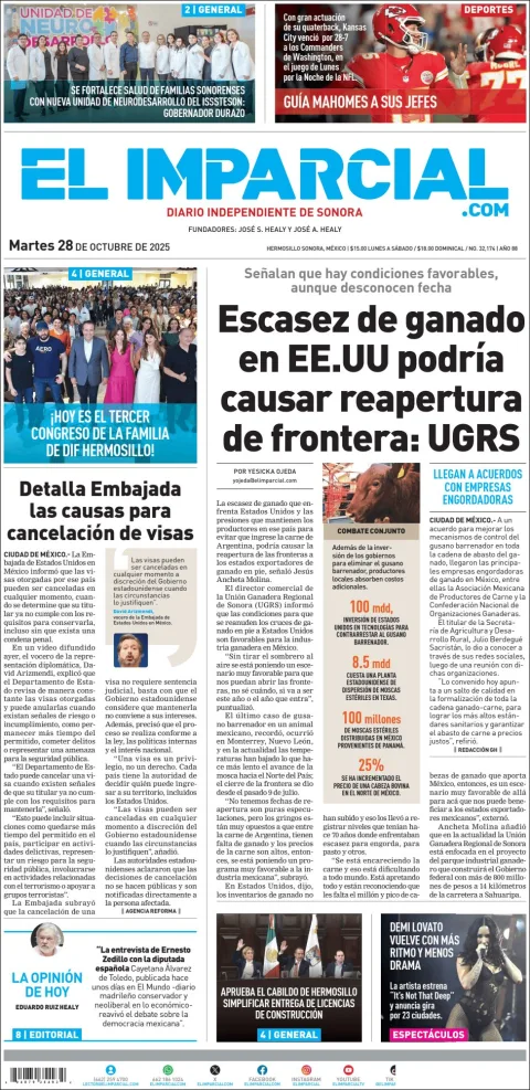 Portada de El Imparcial