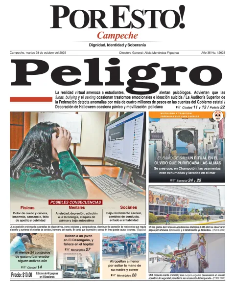 Portada de Por Esto (campeche) del martes, 28 de octubre de 2025