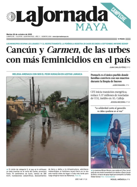 Portada de La Jornada Maya Campeche del martes, 28 de octubre de 2025