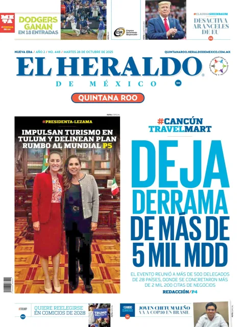Portada de El Heraldo de Mexico - Quintana Roo del martes, 28 de octubre de 2025