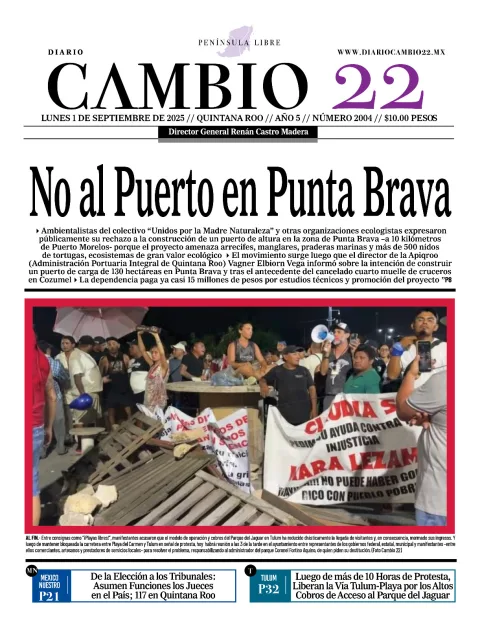 Portada de Diario Cambio 22 (contraportada)