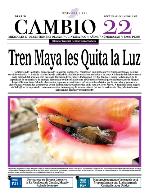 Portada de Diario Cambio 22 (portada) del miércoles, 17 de septiembre de 2025