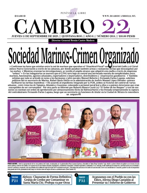Portada de Diario Cambio 22 (portada) del jueves, 11 de septiembre de 2025