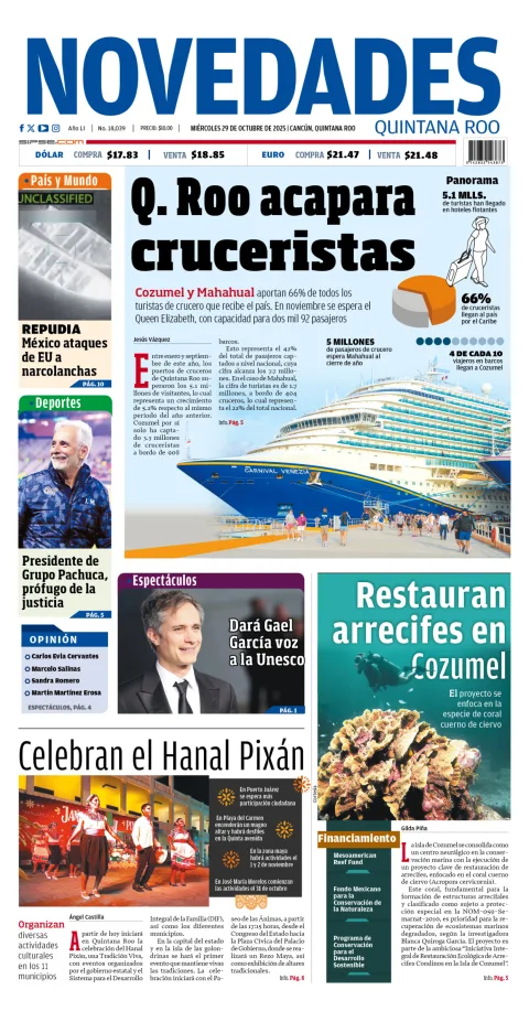 Portada de Novedades Quintana Roo