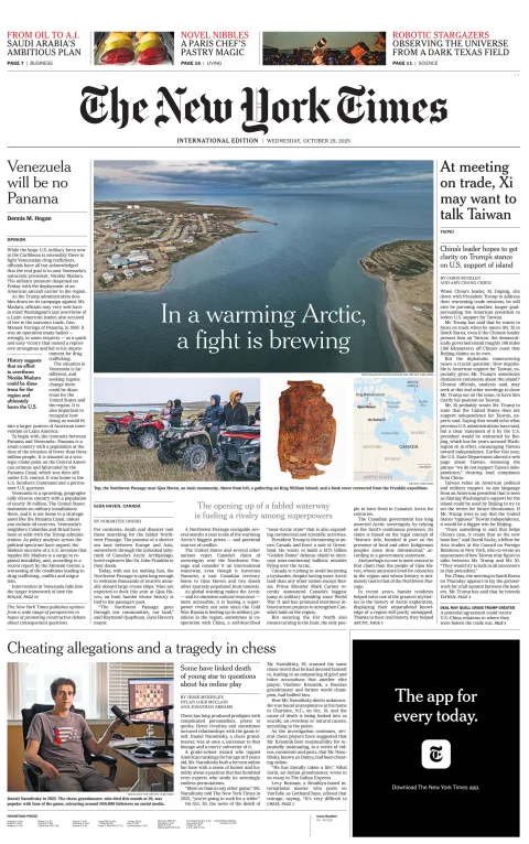 Portada de The New York Times (international)