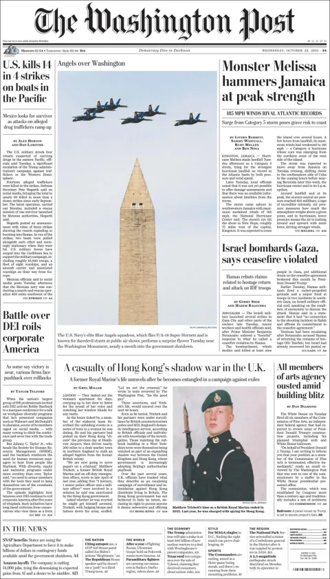 Portada de The Washington Post