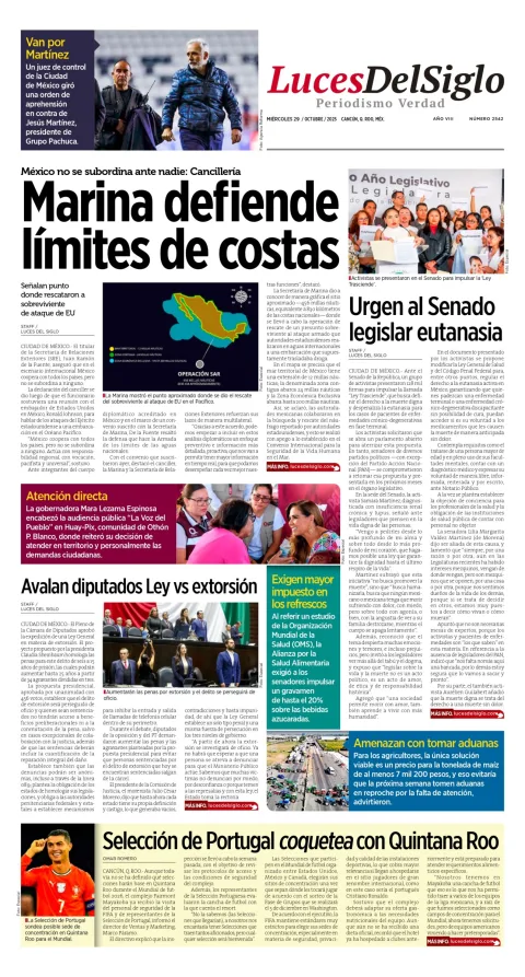 Portada de Luces del Siglo del miércoles, 29 de octubre de 2025