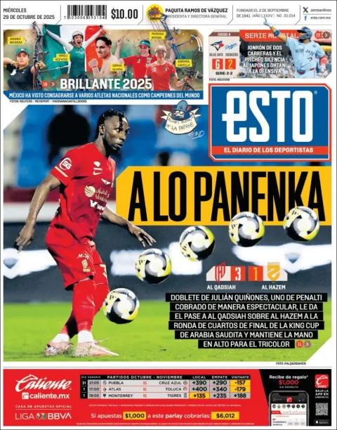 Portada de Esto del miércoles, 29 de octubre de 2025