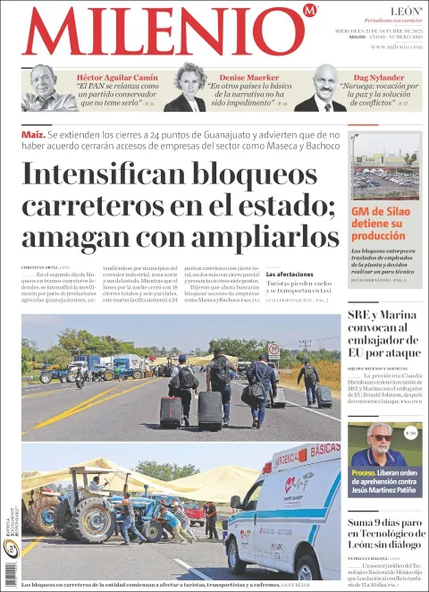 Portada de Milenio Leon del miércoles, 29 de octubre de 2025