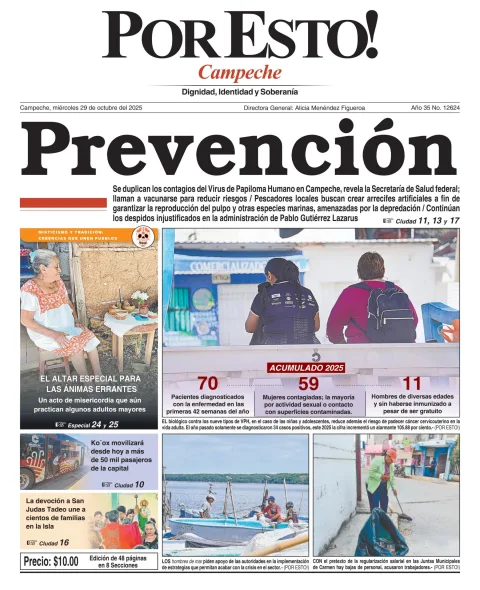Portada de Por Esto! (campeche) del miércoles, 29 de octubre de 2025