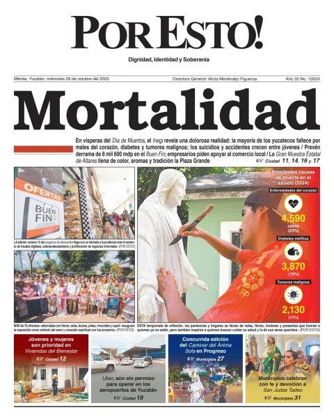 Portada de Por Esto! (merida, Yucatan) del miércoles, 29 de octubre de 2025