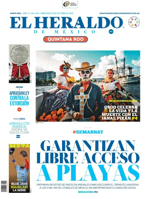 Portada de El Heraldo de Mexico - Quintana Roo del miércoles, 29 de octubre de 2025