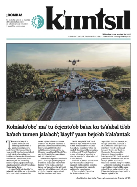 Portada de La Jornada - Kiintsil del miércoles, 29 de octubre de 2025