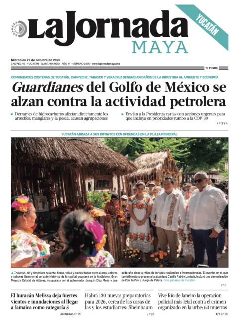Portada de La Jornada Maya Yucatán del miércoles, 29 de octubre de 2025