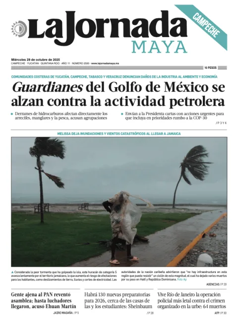 Portada de La Jornada Maya Campeche del miércoles, 29 de octubre de 2025