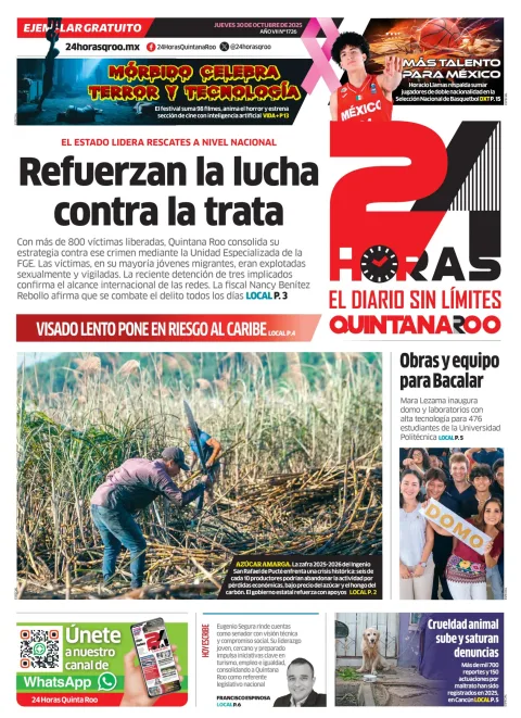 Portada de 24 Horas Quintana Roo