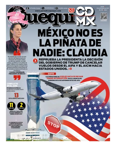 Portada de Quequi CDMX del jueves, 30 de octubre de 2025