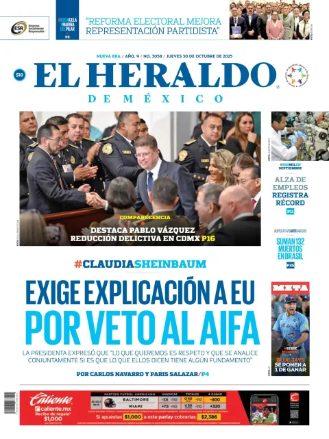 Portada de El Heraldo de Mexico