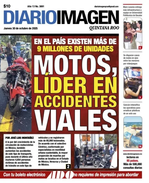 Portada de Diario Imagen Quintana Roo del jueves, 30 de octubre de 2025