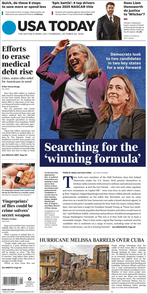Portada de Usa Today