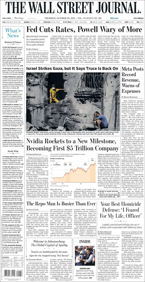 Portada de The Wall Street Journal