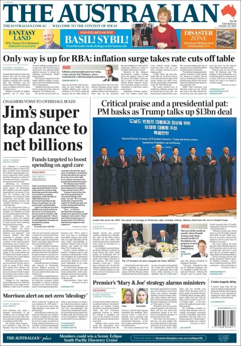 Portada de The Australian del jueves, 30 de octubre de 2025