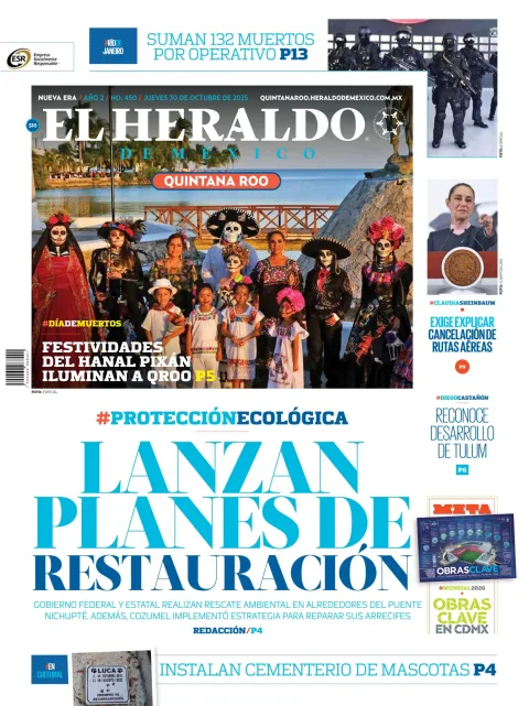 Portada de El Heraldo de Mexico - Quintana Roo