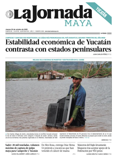 Portada de La Jornada Maya Yucatán del jueves, 30 de octubre de 2025