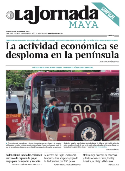 Portada de La Jornada Maya Campeche del jueves, 30 de octubre de 2025
