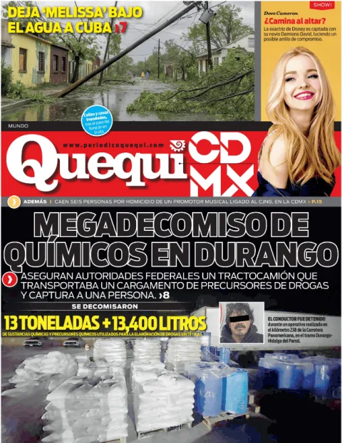 Portada de Quequi CDMX (contraportada) del jueves, 30 de octubre de 2025