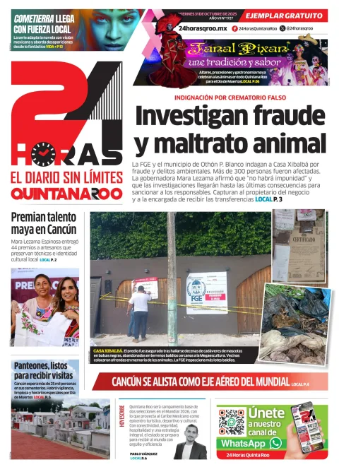 Portada de 24 Horas Quintana Roo