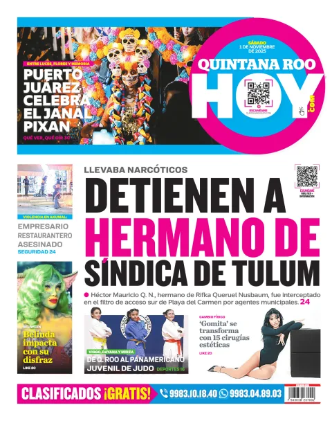Portada de Quintana Roo Hoy (contraportada)