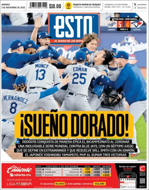 Portada de Esto del domingo, 2 de noviembre de 2025