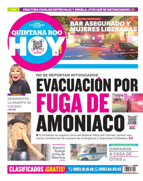 Portada de Quintana Roo Hoy (contraportada)