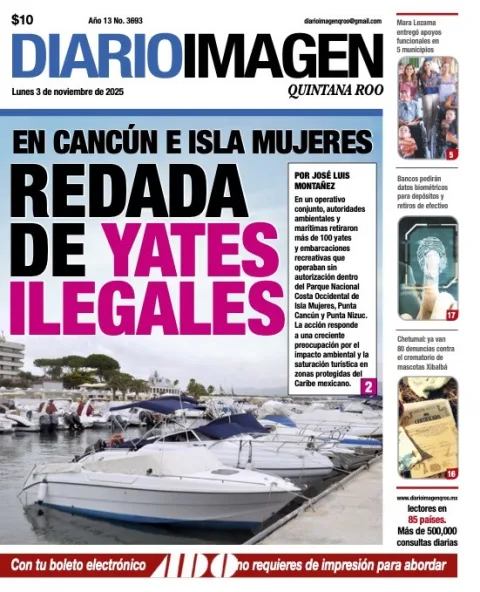 Portada de Diario Imagen Quintana Roo del lunes, 3 de noviembre de 2025