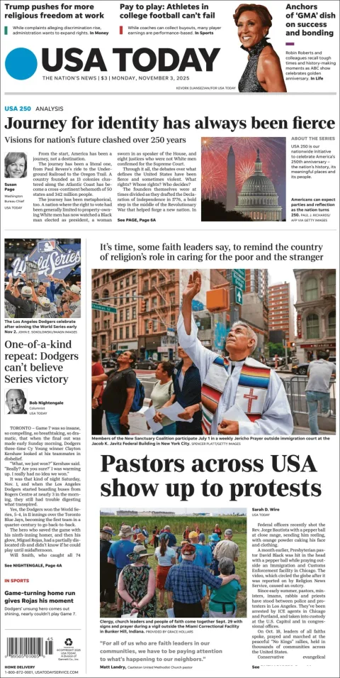 Portada de Usa Today