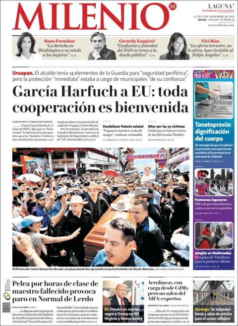 Portada de Milenio Laguna del lunes, 3 de noviembre de 2025