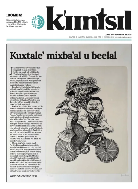 Portada de La Jornada - Kiintsil del lunes, 3 de noviembre de 2025
