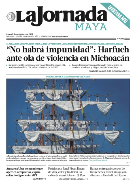 Portada de La Jornada Maya Quintana Roo del lunes, 3 de noviembre de 2025