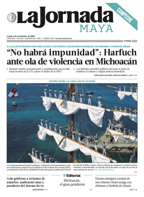 Portada de La Jornada Maya Campeche del lunes, 3 de noviembre de 2025