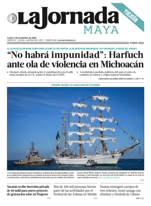 Portada de La Jornada Maya Yucatán del lunes, 3 de noviembre de 2025