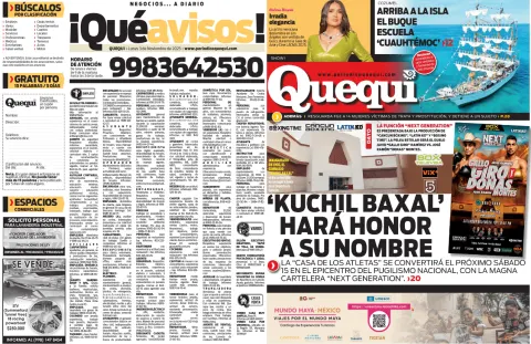 Portada de Quequi (contraportada) del lunes, 3 de noviembre de 2025