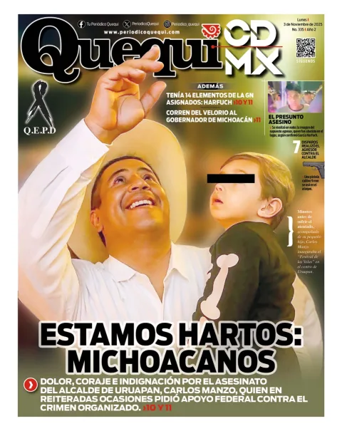 Portada de Quequi CDMX del lunes, 3 de noviembre de 2025