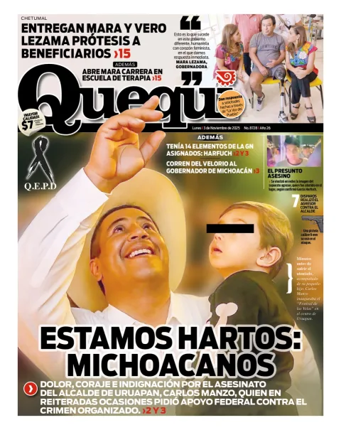 Portada de Quequi del lunes, 3 de noviembre de 2025
