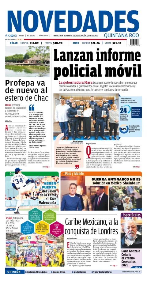 Portada de Novedades Quintana Roo
