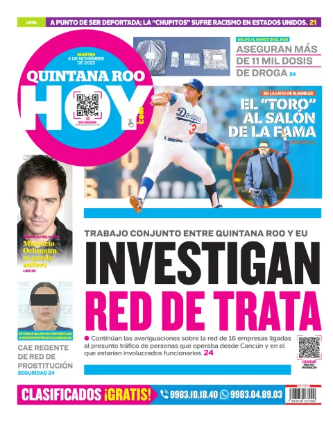 Portada de Quintana Roo Hoy (contraportada)
