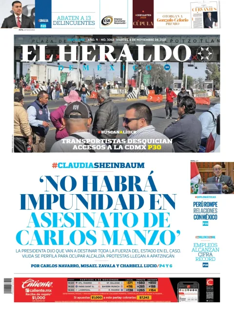 Portada de El Heraldo de Mexico